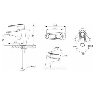 Смеситель для раковины Bravat - Loop (F1124182CP-RUS)