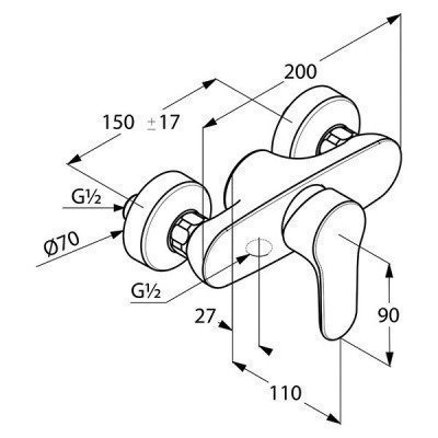 Смеситель для душа  Kludi  -  OBJEKTA (327640575)