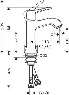 Смеситель для раковины  Hansgrohe  -  Metris Classic (31077000)