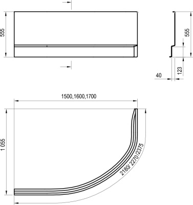 Передняя панель Ravak A для ванны Ravak Rosa II L 150 (CZK1200AN0)