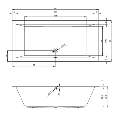 Ванна акриловая RIHO LUGO 190x90  (BT0500500000000)