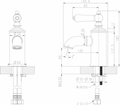 Смеситель для умывальника Bravat Art (F175109U) Смеситель для умывальника Bravat Art (F175109U)