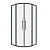 Душ.ограждение 301.K33.02.9090.42.00 Cosmo (90*90*195) полукруг,раздвижн,графит сатин,стекло прозрач (301.K33.02.9090.42.00)