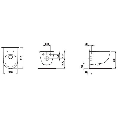 Унитаз подвесной безободковый с крышкой Laufen - Pro Rimless (8.6695.7.000.000.1)