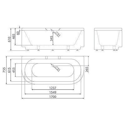 Ванна из литьевого мрамора Esse - Tefa 170x75.5