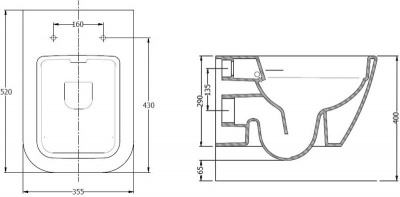 Унитаз подвесной Serel Rita с микролифтом (RT26SL)