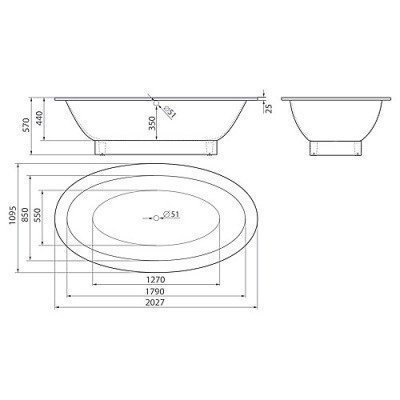 Ванна из литьевого мрамора Esse - Cuba 203x109.5 Ванна из литьевого мрамора Esse - Cuba 203x109.5