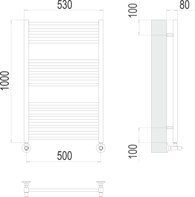 Водяной полотенцесушитель Terminus Ватикан П16 500х1000 (4670078530523)