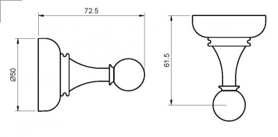 Крючок CEZARES, хром (APHRODITE-HK2-01)