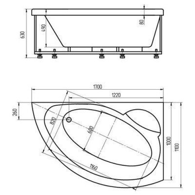 Ванна акриловая Aquatek - Аякс 2 170x110 Левая (AYK170-0000085)