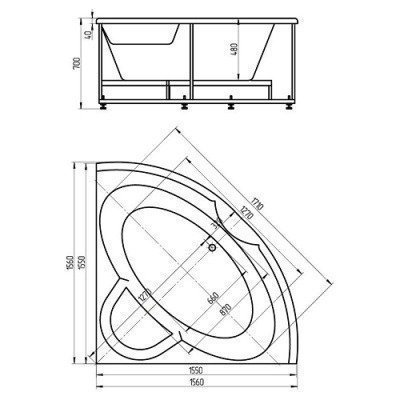 Ванна акриловая Aquatek - Поларис 2 155x155 (POL2-0000041) Ванна акриловая Aquatek - Поларис 2 155x155 (POL2-0000041)