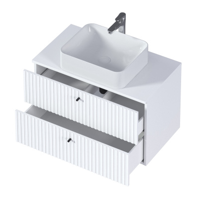 Тумба 1Marka Desire 800х487х500П 2я монолит айсберг /эмаль белая (Ц0000026594)