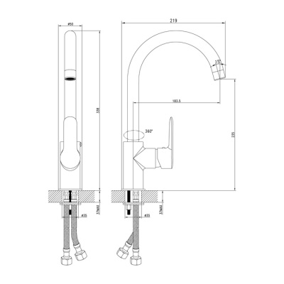 Смеситель для кухни, Cuba, IDDIS (CUBSBJ0i05)