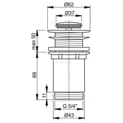 Донный клапан AlcaPlast - Сlick/clack 5/4" (A394) Донный клапан AlcaPlast - Сlick/clack 5/4" (A394)