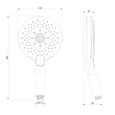 Лейка душевая Lemark, 3-функциональная (LM8128C)