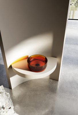 Раковина накладная прозрачная ABBER Kristall (AT2804Opal)