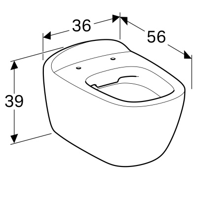 Унитаз подвесной безободковый Geberit Citterio (500.510.01.1)
