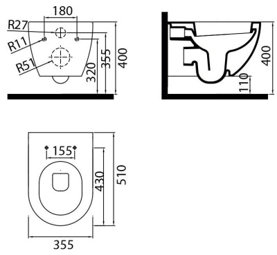 Унитаз Ravak Uni Chrome подвесной (X01516)