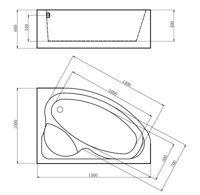 Акриловая ванна Gemy (G9009 B R)