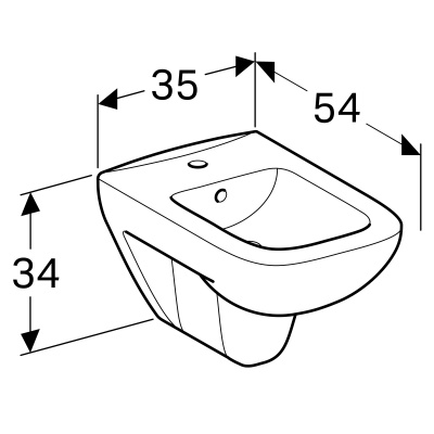Биде подвесное Geberit 
Renova Plan
 (232150000)