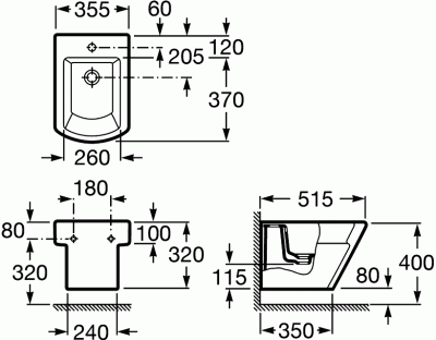 Биде подвесное ROCA - Hall (357625000)