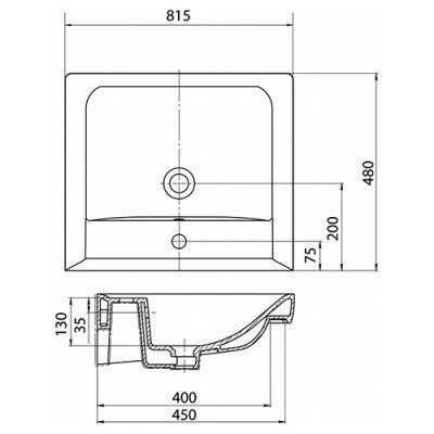 Раковина накладная Акватон - Тигода 80 (1WH302084)