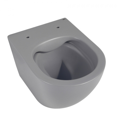 Унитаз ABBER Bequem подвесной серый матовый, безободковый (AC1101MG)