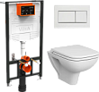 Безободковый унитаз VitrA S20 L-box с дюропластовой крышкой микролифт (9004B003-7207)
