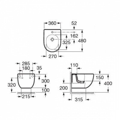 Биде подвесное ROCA - Meridian Compact (357246000) Биде подвесное ROCA - Meridian Compact (357246000)