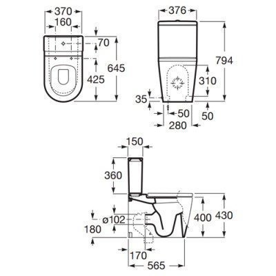 Унитаз напольный (чаша) Roca - Inspira Round (342529000)