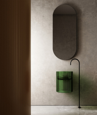 Раковина подвесная прозрачная ABBER Kristall зеленая (AT2704Emerald)