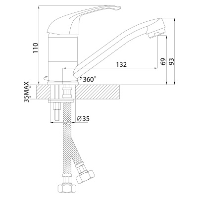 Смеситель Rossinka для раковины (A35-22)