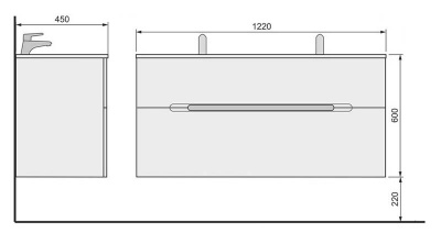 Тумба Jorno Modul 120 подвесная (Mоl.01.122/P/W)