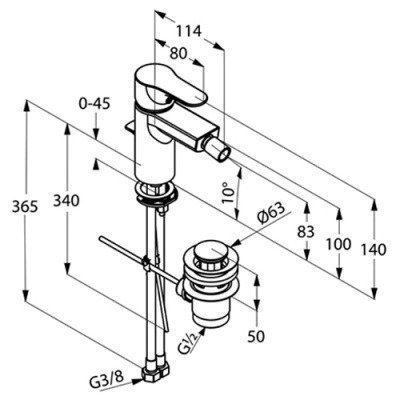Смеситель для биде Kludi - Objekta (324160575)