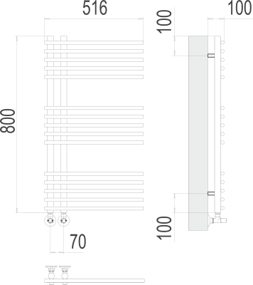Водяной полотенцесушитель Terminus Астра П15 70х800 (4670078530486)