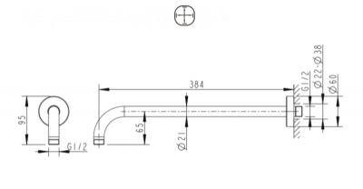 Настенный кронштейн для душа (D313C-1-RUS)