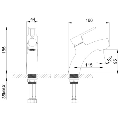 Смеситель Rossinka для раковины (RS43-11U)