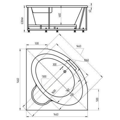 Ванна акриловая Aquatek - Калипсо 146x146 (KAL146-0000045)