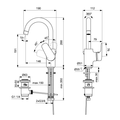 Смеситель для раковины Ideal Standard - CERAFLEX (B1716AA) Смеситель для раковины Ideal Standard - CERAFLEX (B1716AA)