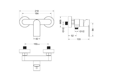 Смеситель для душа AQUATEK ЛИРА (AQ1460CR)