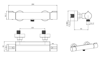 Термостатический смеситель для душа AQUATEK (AQ1063CR)