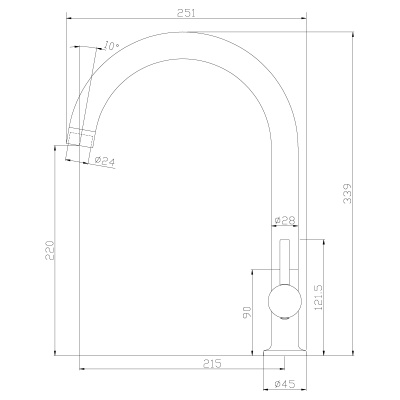 Смеситель Rossinka для кухни (X25-23U) Смеситель Rossinka для кухни (X25-23U)