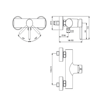 Смеситель для душа Ideal Standard - CERALINE (BC200AA) Смеситель для душа Ideal Standard - CERALINE (BC200AA)