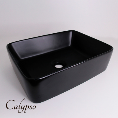Раковина чёрная накладная Calypso прямоугольная 475х370х140мм (CS2074-MB)