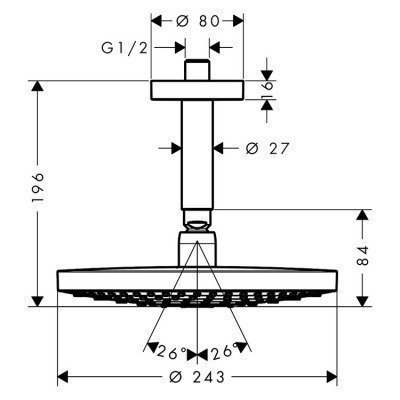 Верхний душ Hansgrohe - Raindance Select S (26467400)
