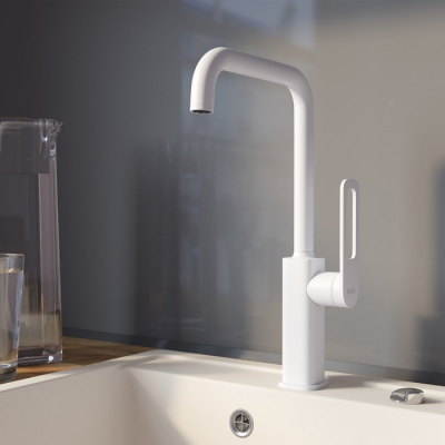 Смеситель для кухни, белый матовый, Slide, IDDIS (SLIWT00i05)