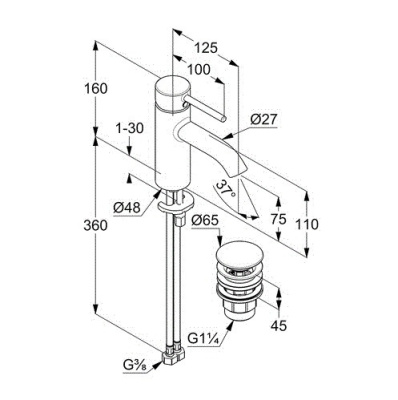 KLUDI BOZZ Смеситель для умывальника (382660576)