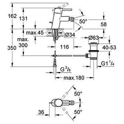 Смеситель для биде Grohe - Concetto (32208001)