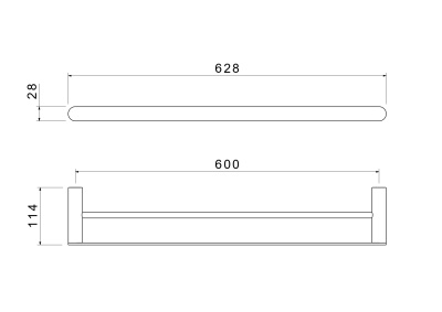 Полотенцедержатель двойной 600 мм AQUATEK ЛИРА (AQ4430CR)