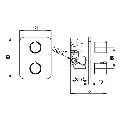 Смеситель Lemark Yeti для душа, встраиваемый (LM7843C)